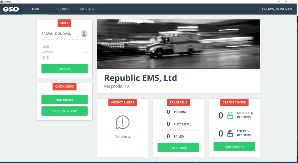 From Home, use Sync Records in the Status Center.